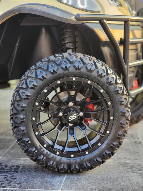Black TOP Golf Cart Tyre 22x10-14 Wheel Kit 14x7 Alu Rim
