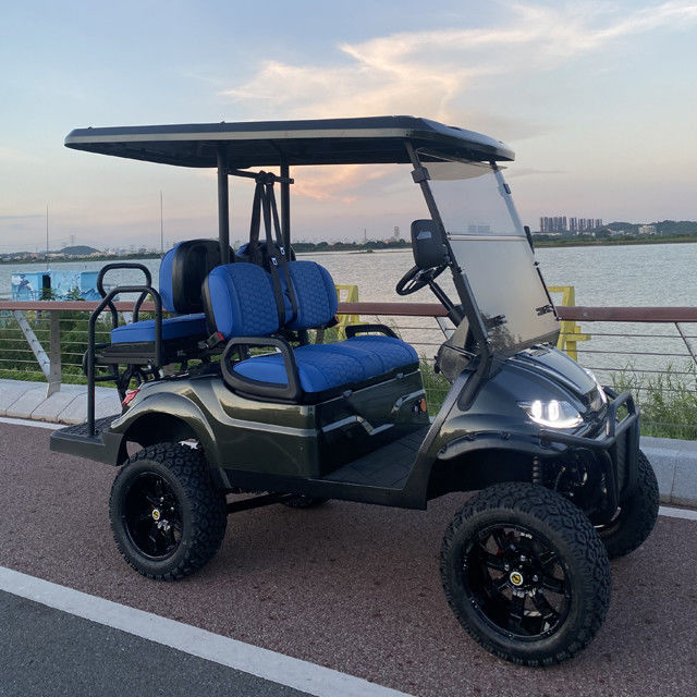 नवीनतम रुझान 48V 62V 72V 5KW7.5KW मोटर 4 सीटर नई गोल्फ कार्ट इलेक्ट्रिक सीई प्रमाण पत्र