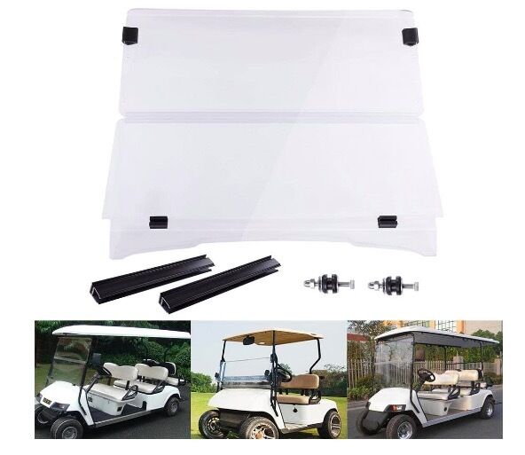 HECASA Clear Golf Cart Windshield Compatible with 1994-2014 EZGO TXT Medalist