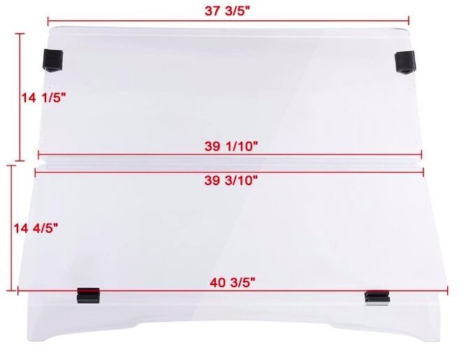 HECASA Clear Golf Cart Windshield Compatible with 1994-2014 EZGO TXT Medalist